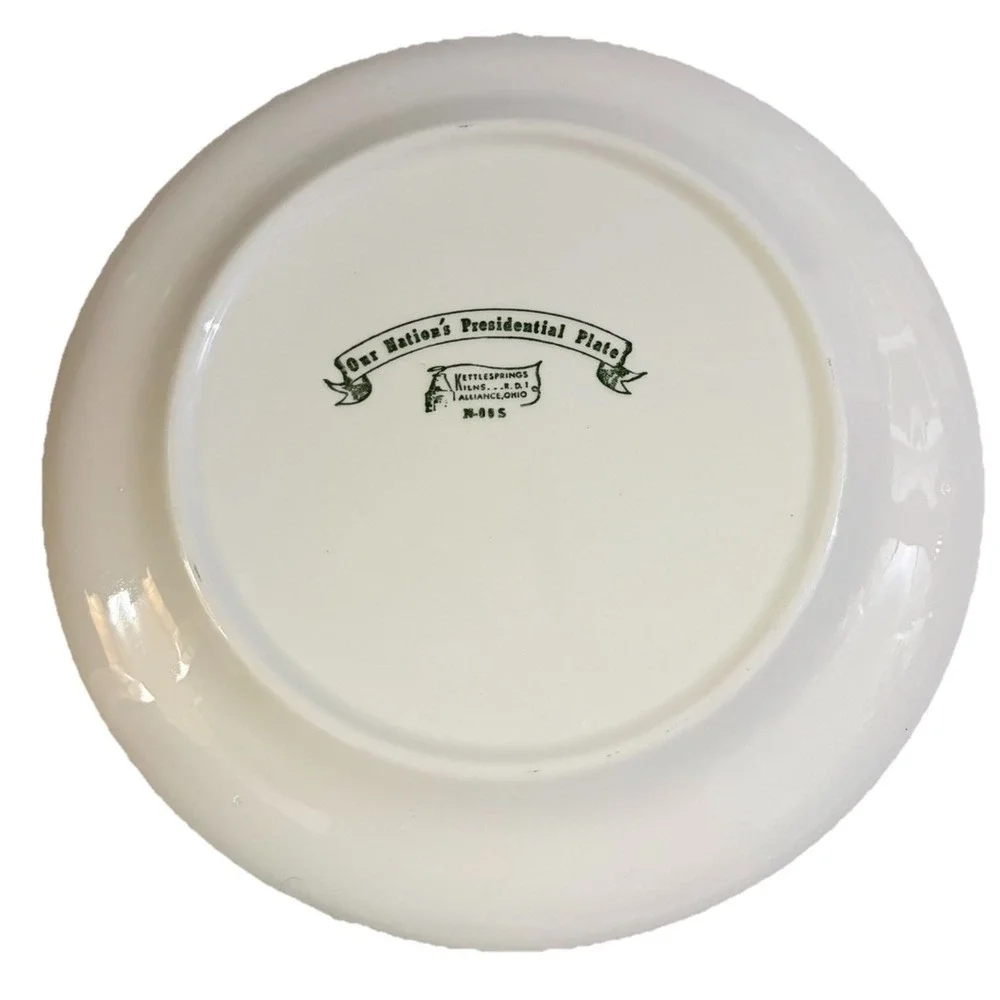 OUR NATIONS' PRESIDENT'S PLATE JOHN F KENNEDY Kettlesprings Kilns COLLECTIBLE